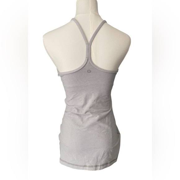 Lululemon Power Y Tank *Luon Tonka Stripe Heathered Slate White sz 6 - Picture 5 of 8